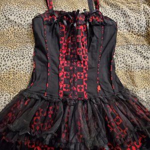 Tripp Red/Black Deck of Cards Dress